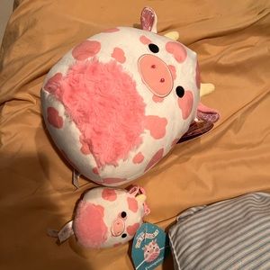 Evangelical set cow squishmallow pink